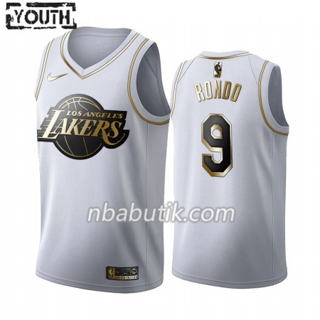 NBA Børn Trøje Los Angeles Lakers Rajon Rondo 9 Nike 2019-20 Hvid Golden Edition Swingman